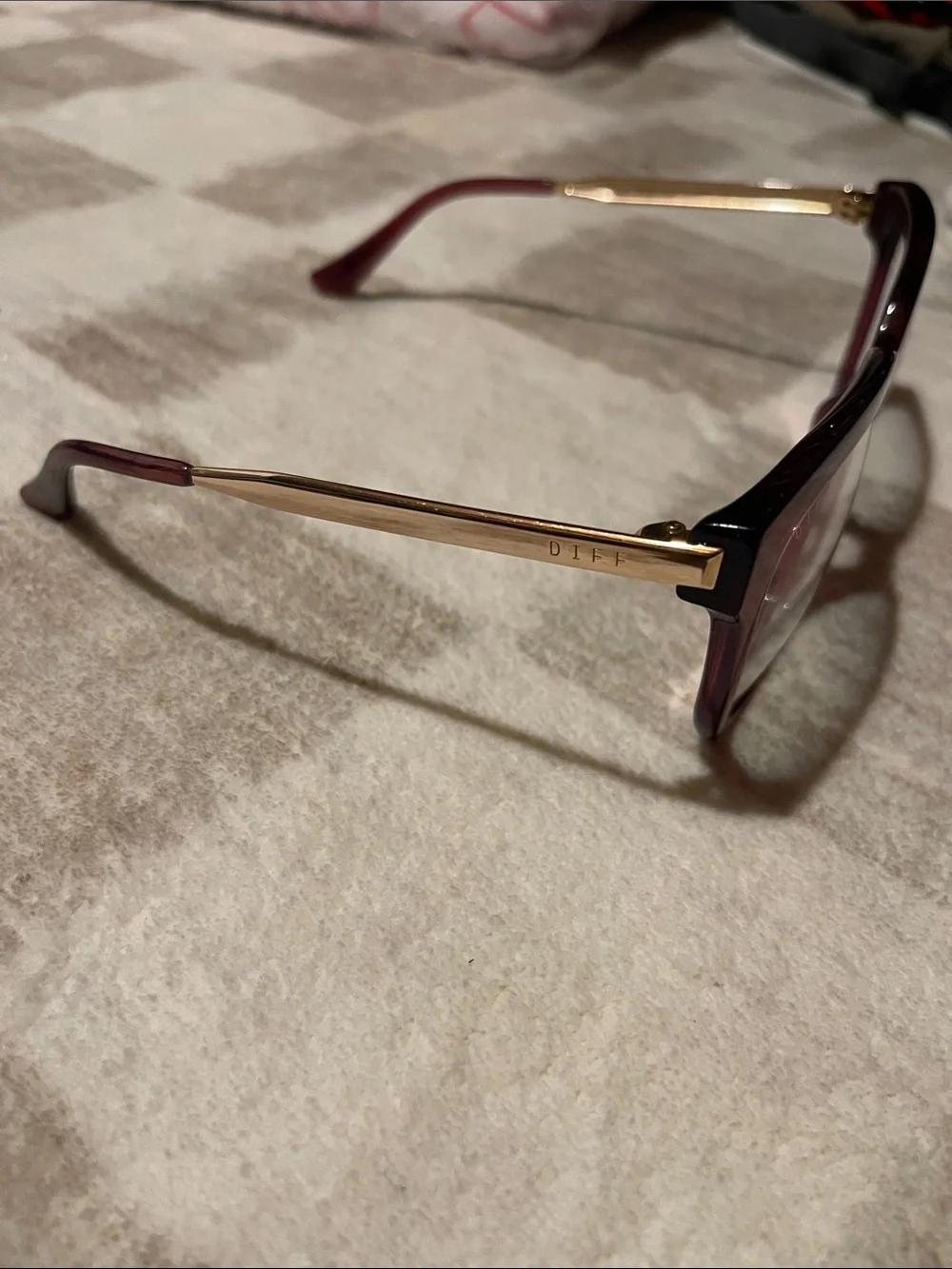 Duffy Bella burgundy blue light glasses